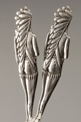 Full Figural Indian Sterling Silver Souvenir Spoons (Pair) - Mudlavia, Kramer